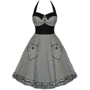 Modcloth black & white retro halter top sundress